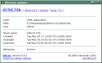 Screenshot of the application Dirlot - #3