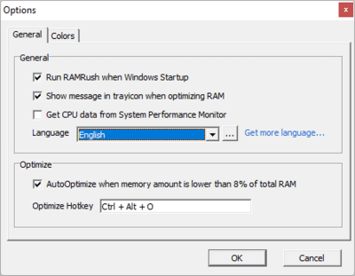 Screenshot of the application RAMRush - #2