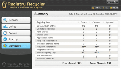 Screenshot of the application Registry Recycler - #5