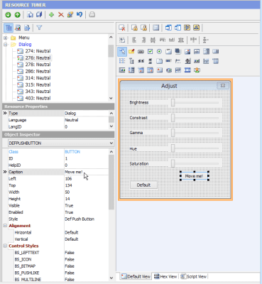 Screenshot of the application Resource Tuner - #4