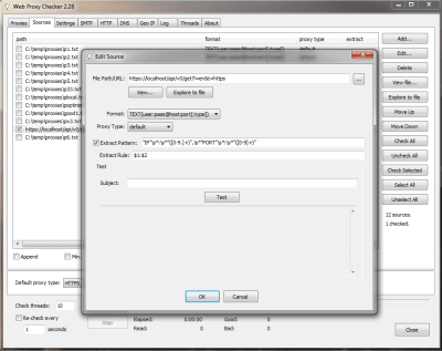 Screenshot of the application Web Proxy Checker - #2