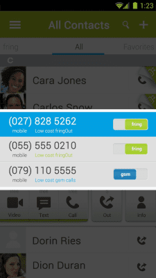 Screenshot of the application Fring - #2