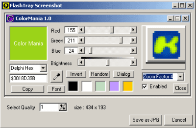 Screenshot of the application FlashTray Pro - #2