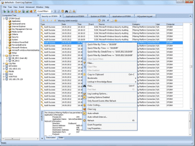 Screenshot of the application Event Log Explorer - #6