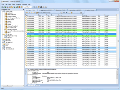 Screenshot of the application Event Log Explorer - #7