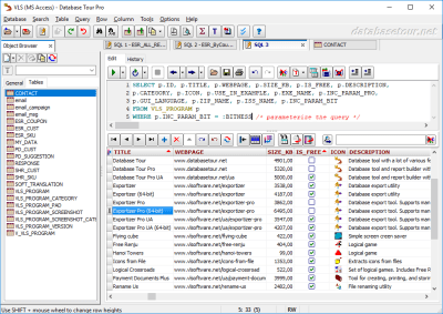 Screenshot of the application Database Tour - #2