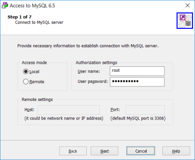 Screenshot of the application Access-to-Mysql - #2