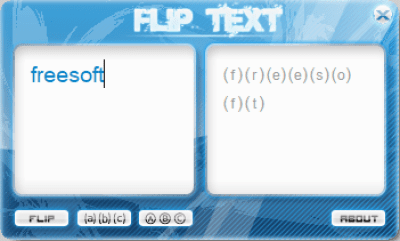 Screenshot of the application Flip Text - #3