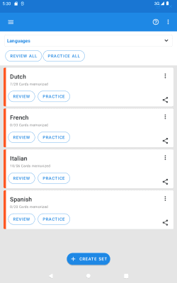 Screenshot of the application Flashcards - #6