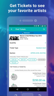 Screenshot of the application Bandsintown Concerts - #2