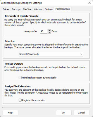 Screenshot of the application Lookeen Backup - #6