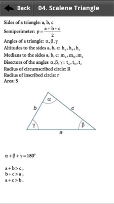 Screenshot of the application Math Formula Reference - #3
