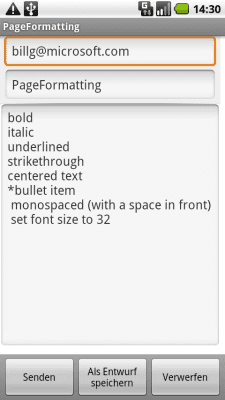 Screenshot of the application Styled WikiNotes - #2