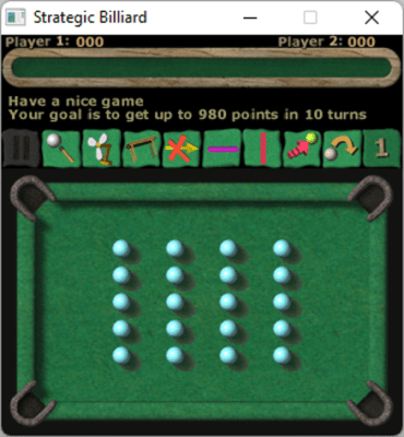 Screenshot of the application Strategic Billiard - #3