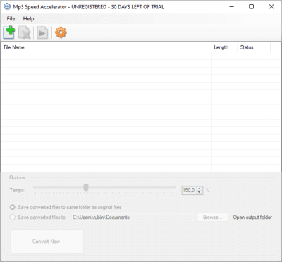 Screenshot of the application Mp3 Speed Accelerator - #2