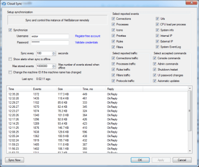 Screenshot of the application NetBalancer - #2