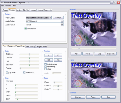 Screenshot of the application Altarsoft Video Capture - #2