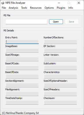 Screenshot of the application NPE File Analyzer - #2
