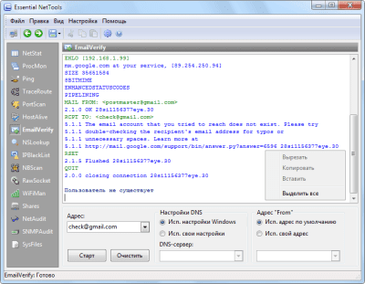 Screenshot of the application Essential NetTools - #7