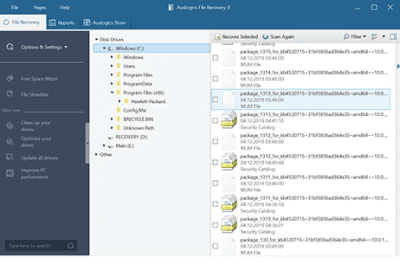 Screenshot of the application Auslogics Fle Recovery - #5