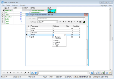 Screenshot of the application Sdbf - #3