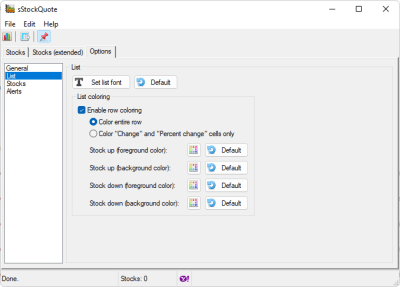 Screenshot of the application sStockQuote - #3