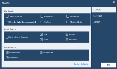 Screenshot of the application Ashisoft Duplicate File Finder - #3