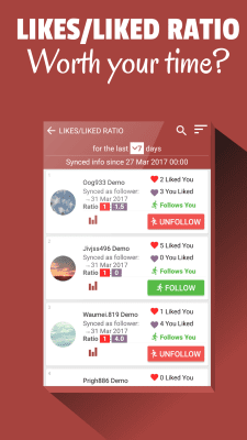 Screenshot of the application Follower Stats for Instagram - #3