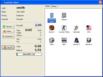 Screenshot of the application TrueCafe - #3