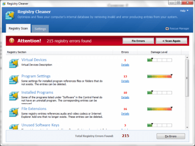 Screenshot of the application Registry Cleaner - #2