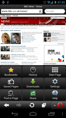 Screenshot of the application Opera Mini Next - #3