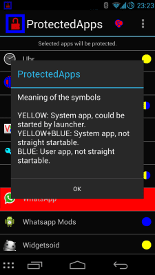 Screenshot of the application ProtectedApps - #8