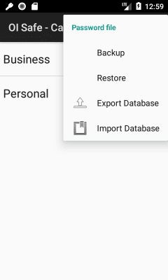 Screenshot of the application OI Safe - #2