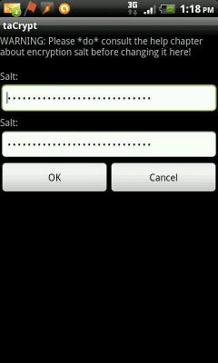 Screenshot of the application taCrypt - #2