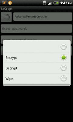 Screenshot of the application taCrypt - #3