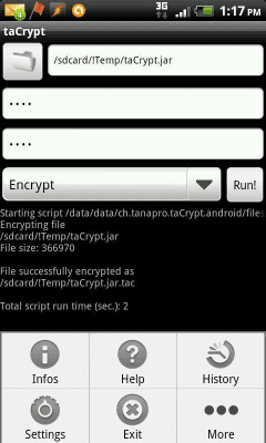 Screenshot of the application taCrypt - #4