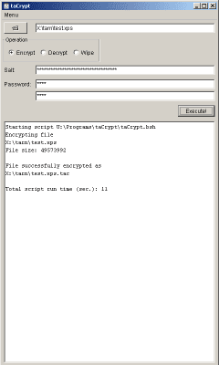 Screenshot of the application taCrypt - #6