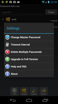 Screenshot of the application Password Safe Lite - #7