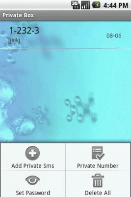 Screenshot of the application Private Sms Trial - #2