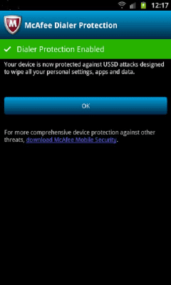 Screenshot of the application McAfee Dialer Protection - #3