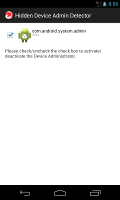 Screenshot of the application Hidden Device Admin Detector - #2
