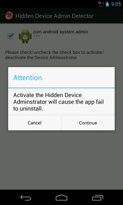 Screenshot of the application Hidden Device Admin Detector - #3