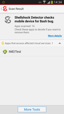 Screenshot of the application Shellshock Detector - #3