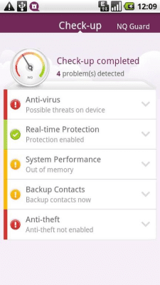 Screenshot of the application NQ Mobile Guard - #2