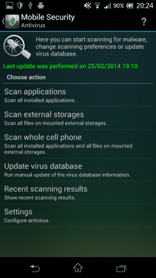 Screenshot of the application Mobile Security - #2