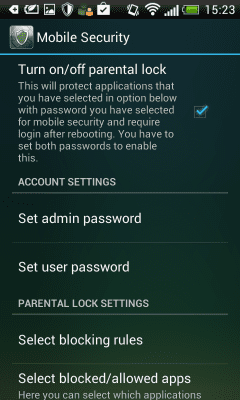 Screenshot of the application Mobile Security - #6