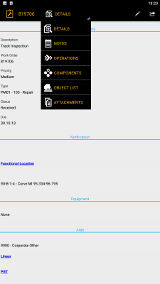 Screenshot of the application SAP Work Manager for Phone - #5