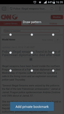 Screenshot of the application Private Bookmarks for Next Browser - #2