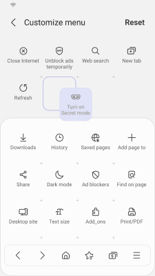 Screenshot of the application Samsung Internet Browser - #5