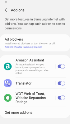Screenshot of the application Samsung Internet Browser - #8